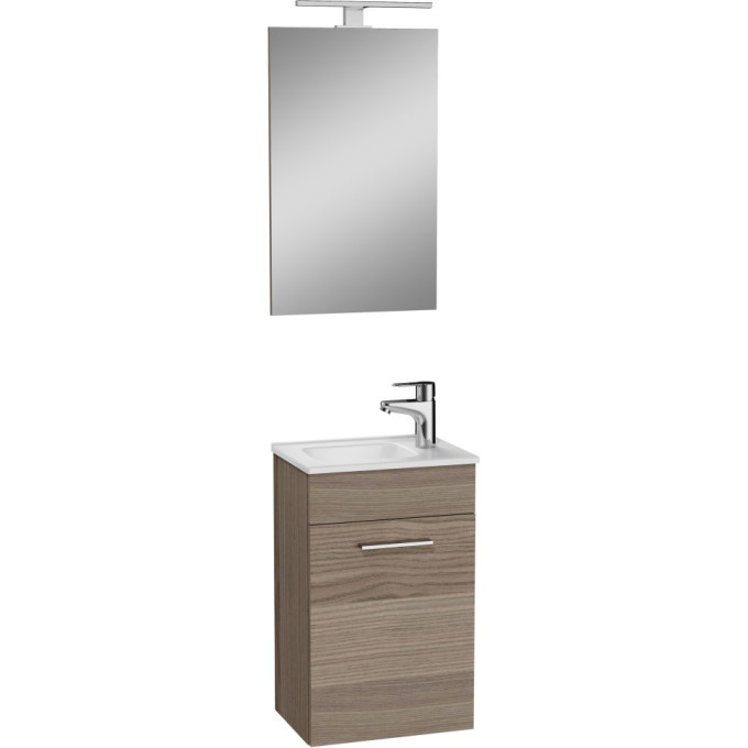 Комплект мебели VITRA MIA 40 см с дверцами (тумба, раковина, зеркало c подсветкой), кордоба 75064