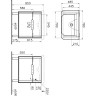 Тумба VITRA SENTO с раковиной, с 2 ящиками, 80 см, с LED подсветкой, цвет матовый антрацит ( ножки 61069 заказываются отдельно ) 60836